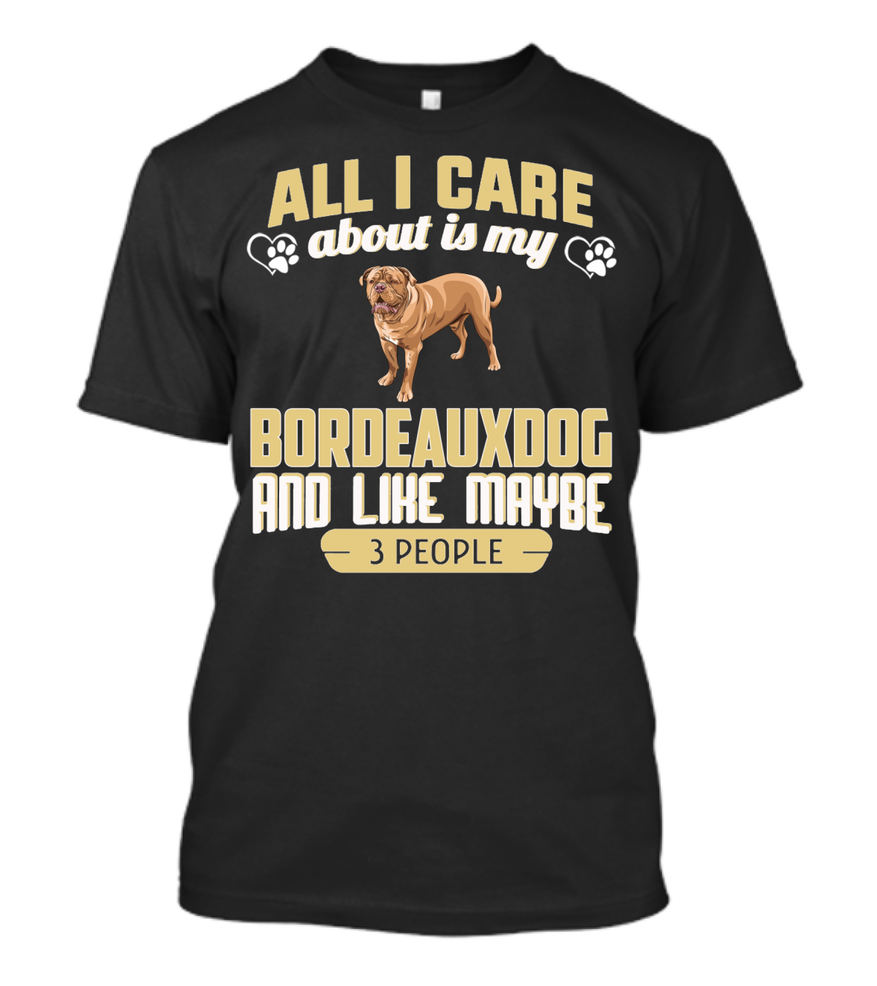 All I Care About Is My Bordeaux Dog And Like Maybe 3 People T-Shirt