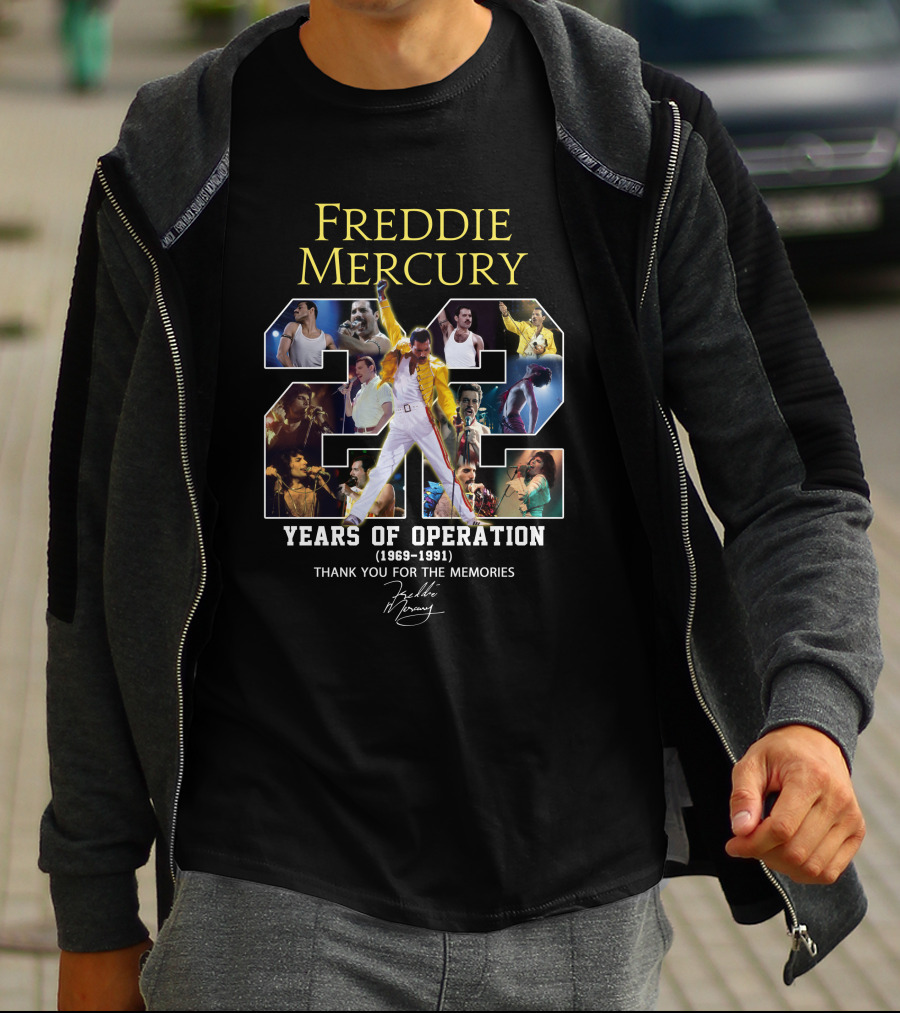 FREDDIE MERCURY 22 YEARS OF OPERATION (1969-1991) THANK YOU FOR THE MEMORIES T-Shirt
