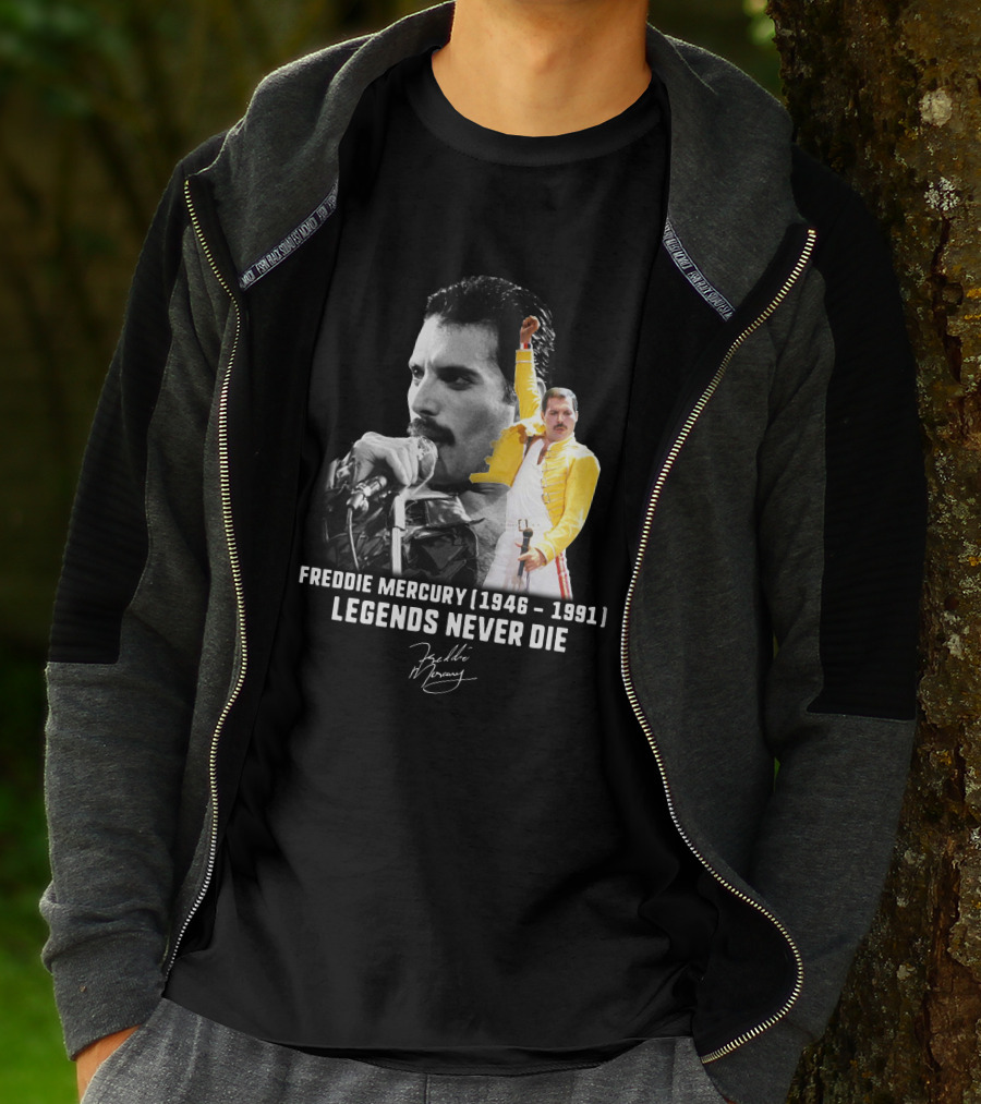 Freddie Mercury 1946-1991 Legends Never Die Signature T-Shirt