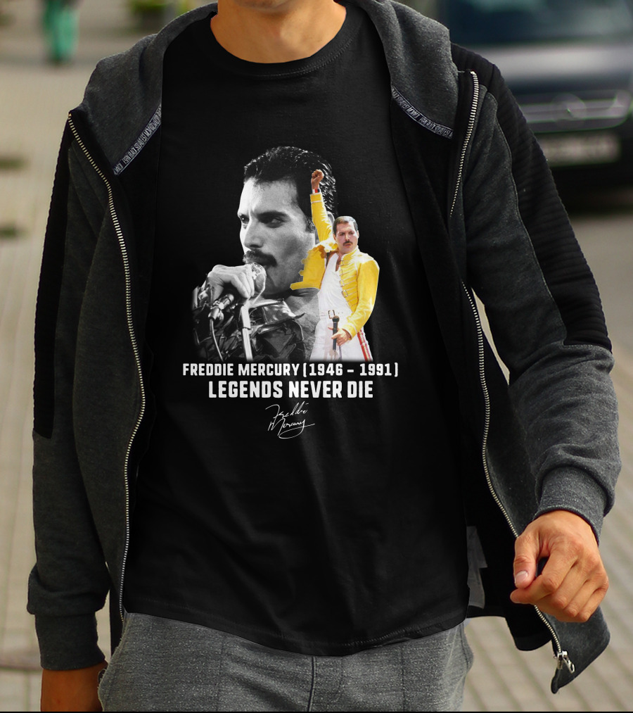 Freddie Mercury 1946-1991 Legends Never Die Signature T-Shirt