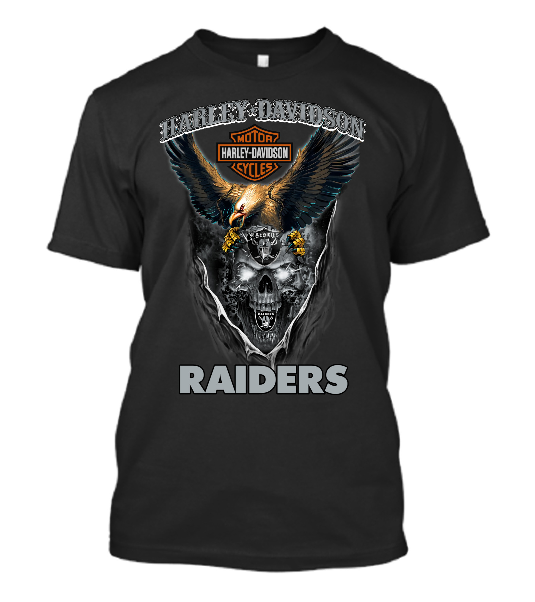 Harley Davidson Motor Cycles Eagle Skull Raiders Las Vegas Hd29Nfl T-Shirt