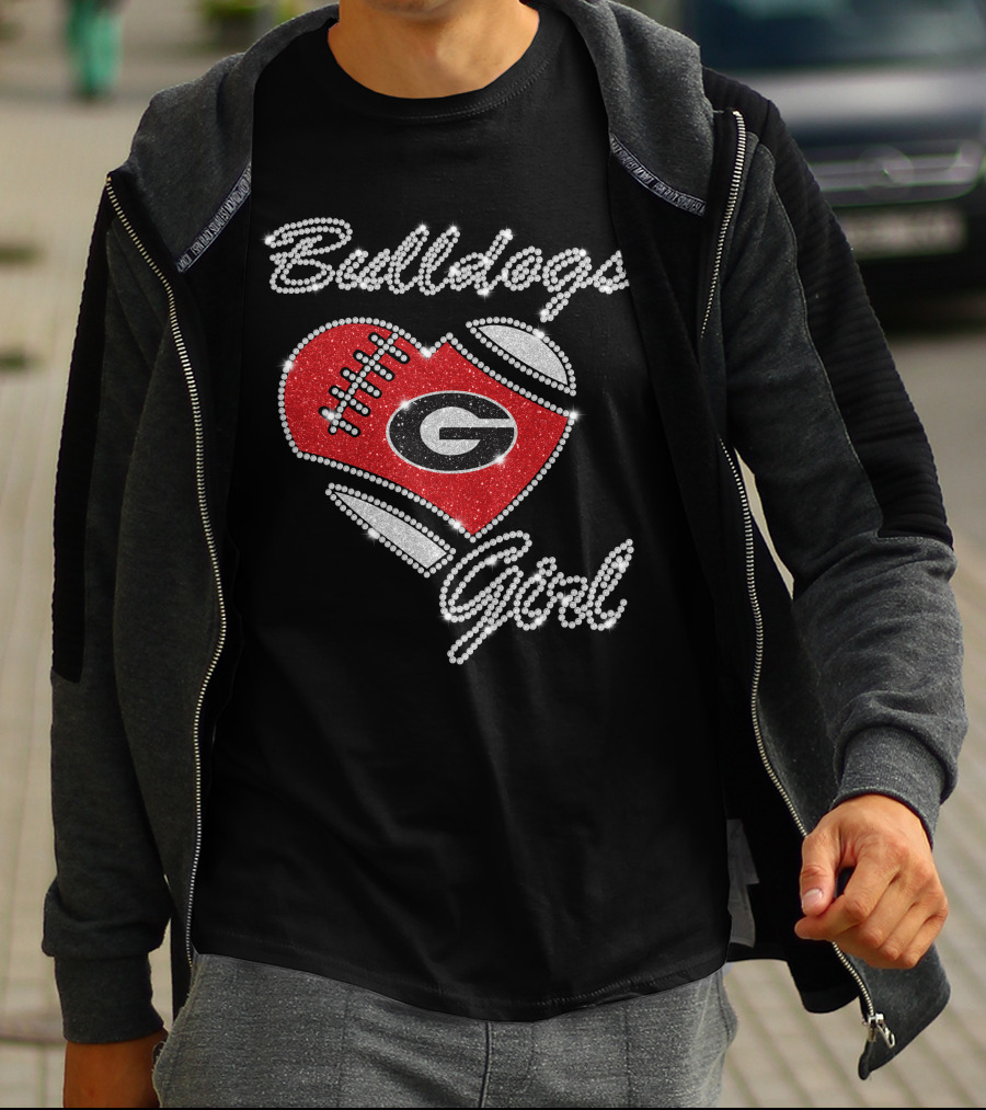 Bulldogs Girl Heart Football Georgia Bulldogs T-Shirt
