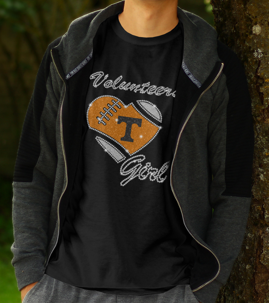 Volunteers Girl Heart Football T Tennessee Volunteers T-Shirt