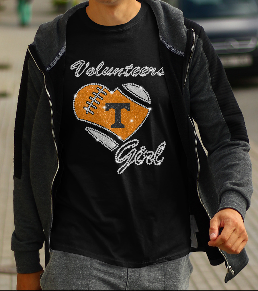 Volunteers Girl Heart Football T Tennessee Volunteers T-Shirt