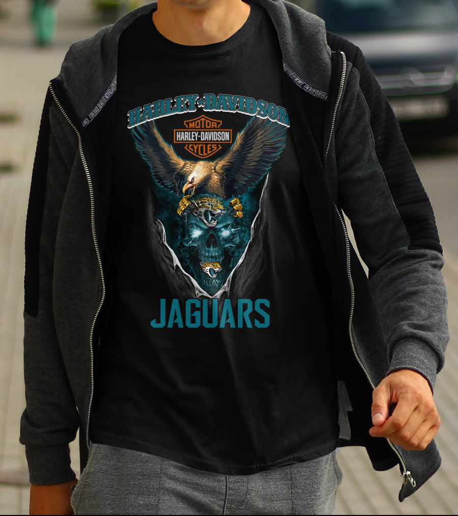 Harley Davidson Motor Cycles Jacksonville Jaguars T-Shirt