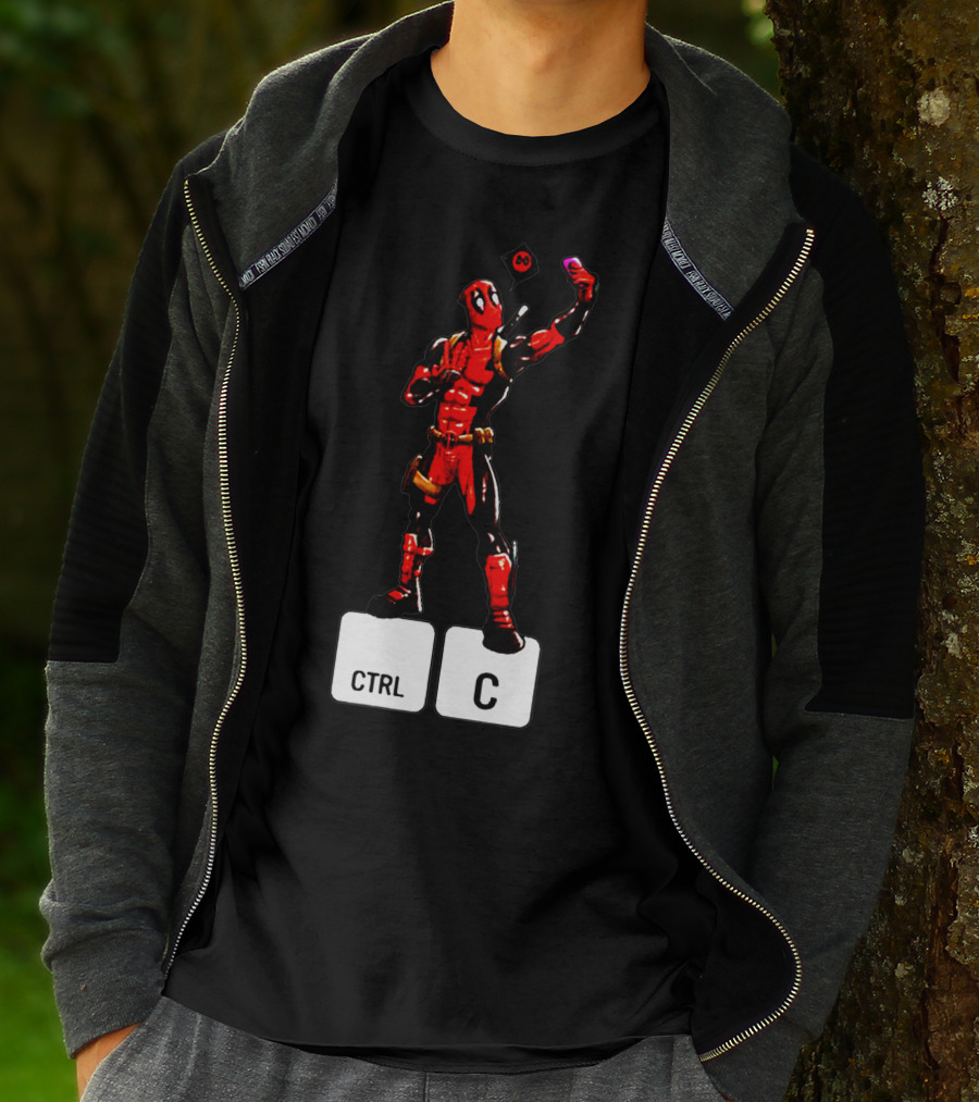 DEADPOOL CTRL C Keyboard Parody Selfie Gaming T-Shirt