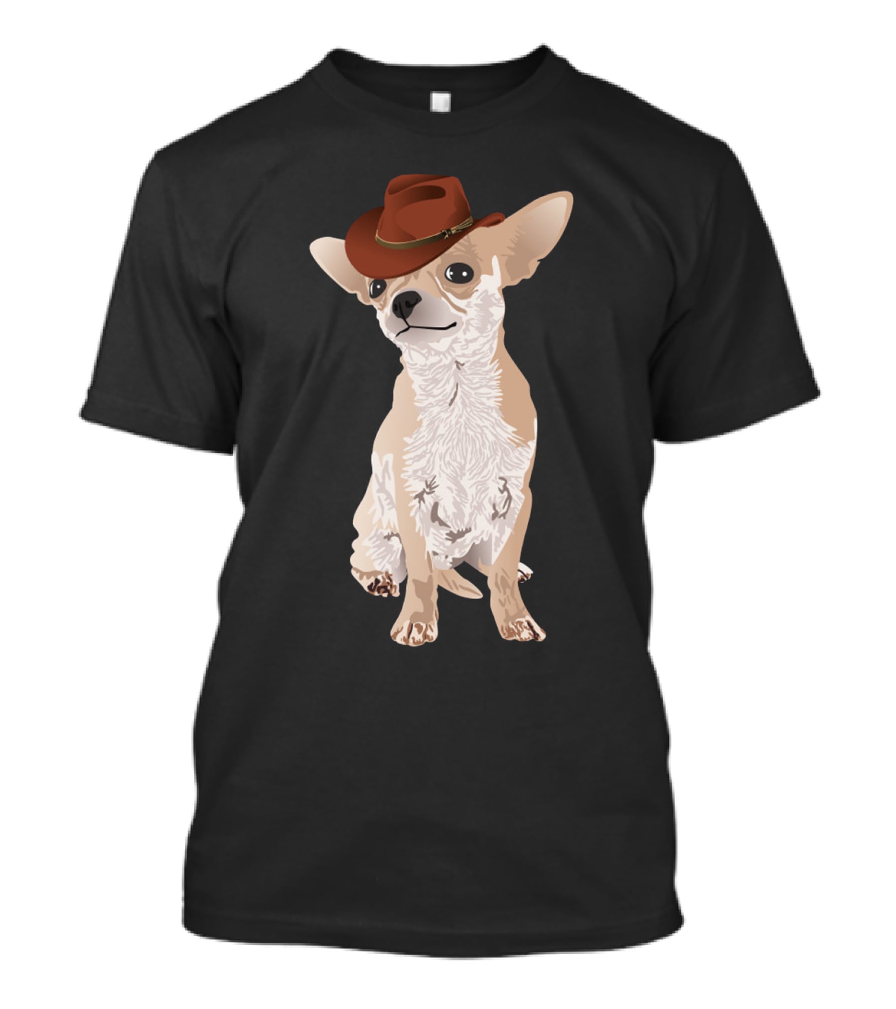 Chihuahua Cowboy With Brown Hat T-Shirt