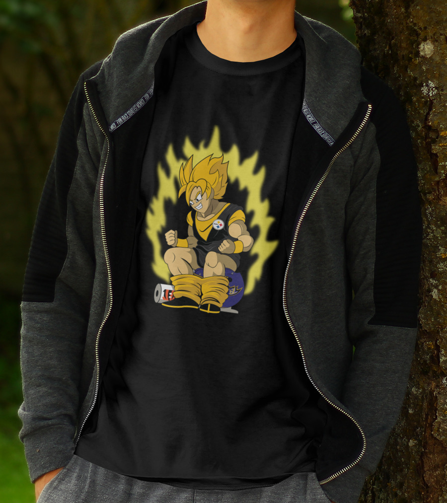 Pittsburgh Steelers Super Saiyan Football Fusion T-Shirt