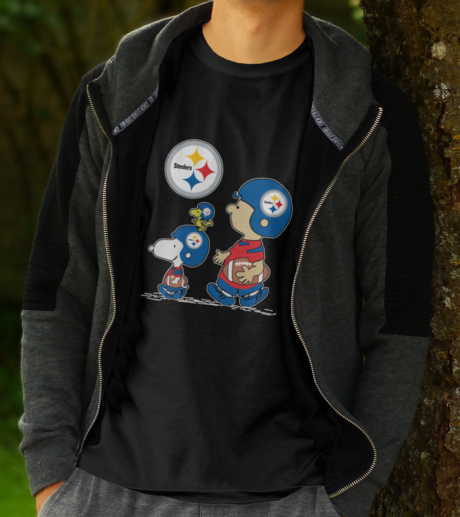 Pittsburgh Steelers Helmet Characters Football Woodstock T-Shirt