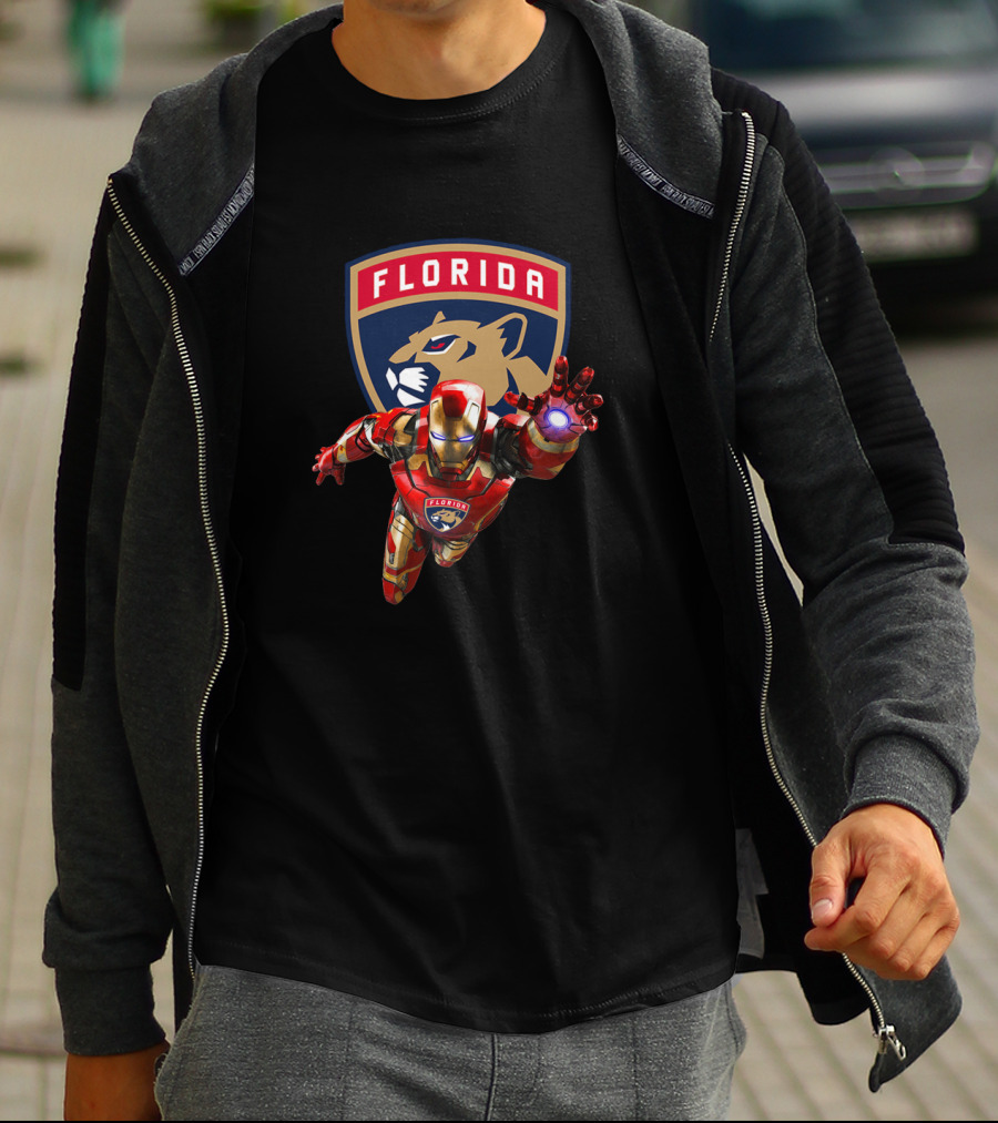 Florida Panthers Iron Man Crossover T-Shirt