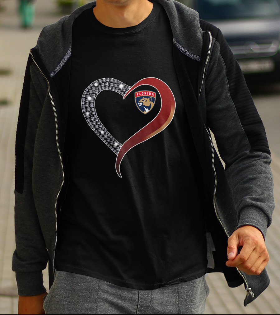 Florida Panthers Heart T-Shirt