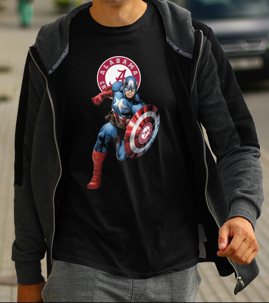 Alabama Crimson Tide Captain America Shield T-Shirt