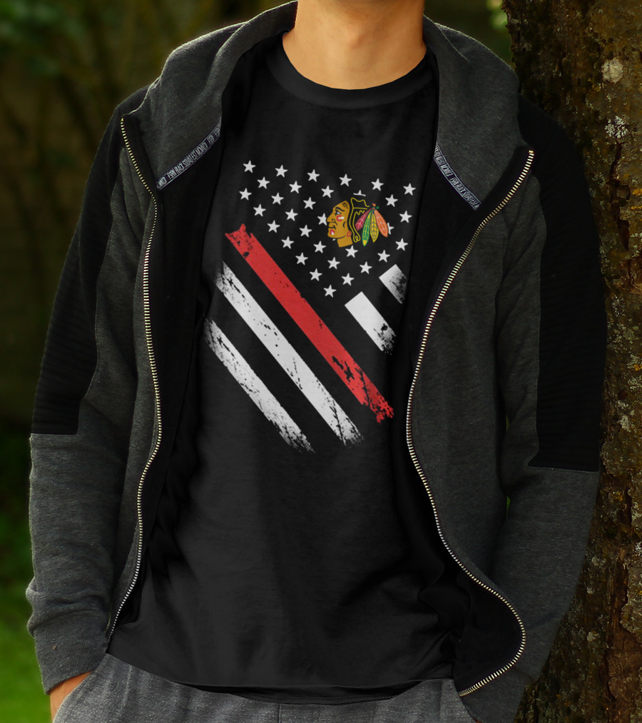 Chicago Blackhawks American Flag Stars And Stripes T-Shirt