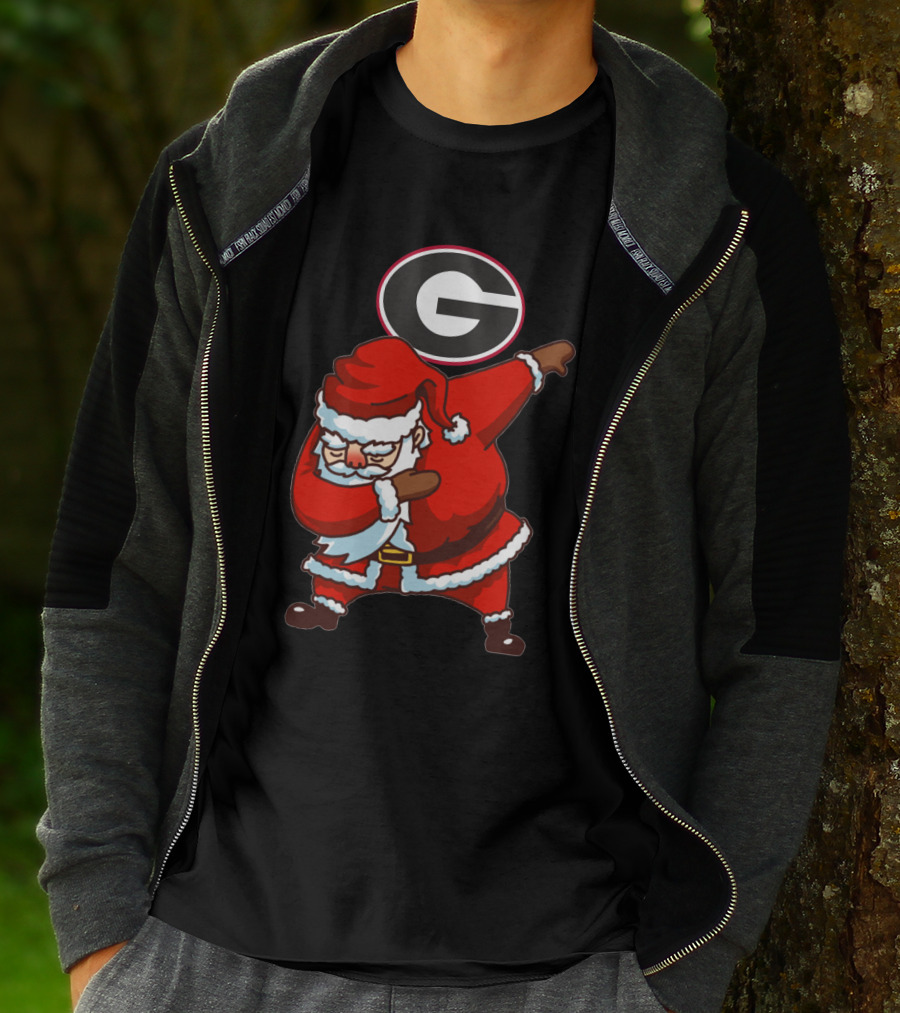 Georgia Bulldogs Santa Dab Logo Christmas Football T-Shirt