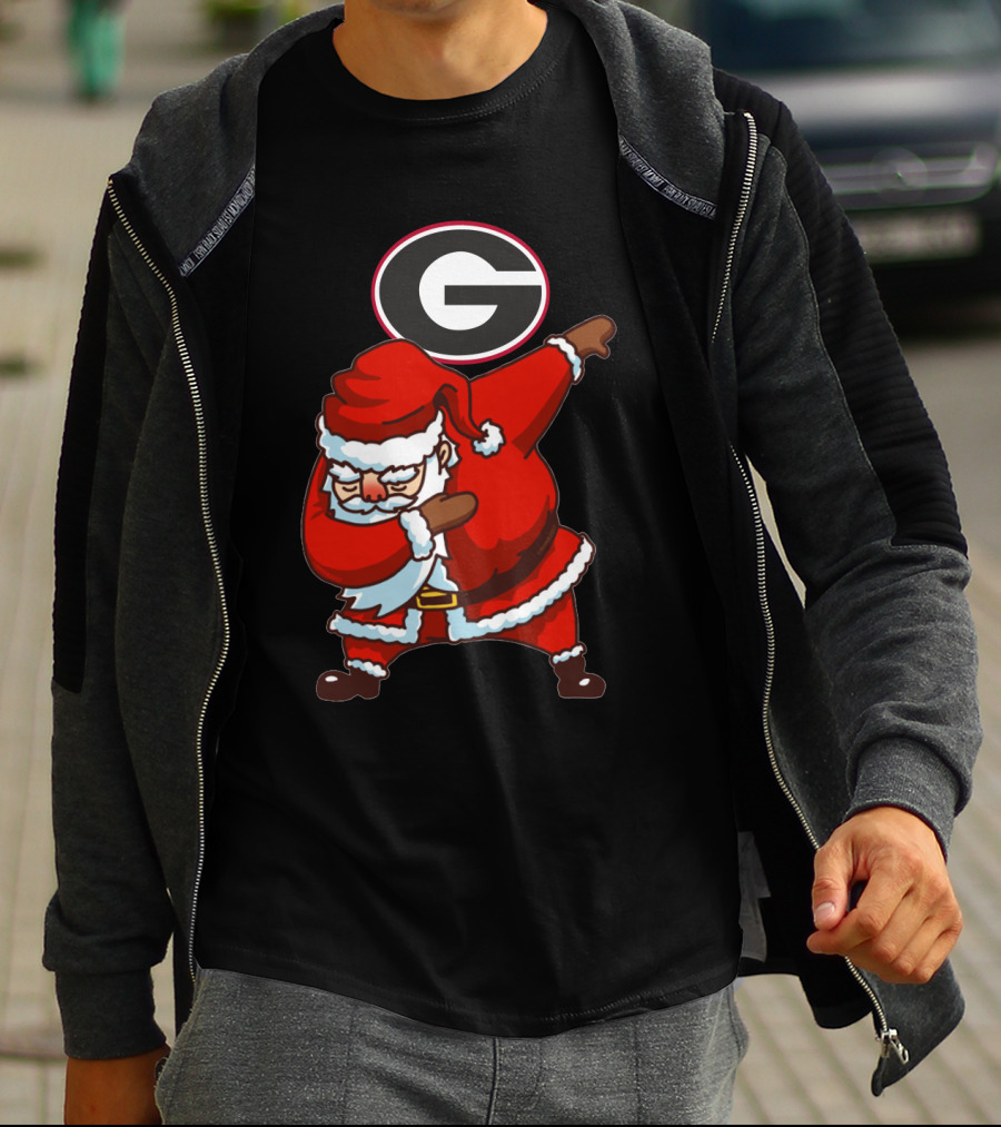 Georgia Bulldogs Santa Dab Logo Christmas Football T-Shirt