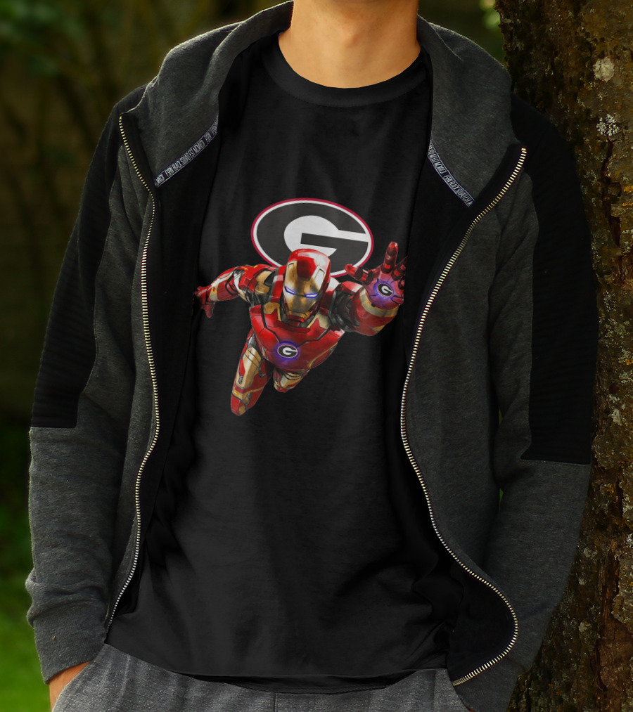 Georgia Bulldogs Iron Man Avengers Crossover T-Shirt