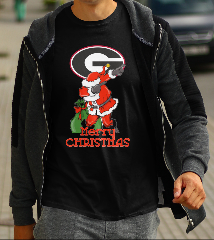 Georgia Bulldogs Merry Christmas Santa T-Shirt