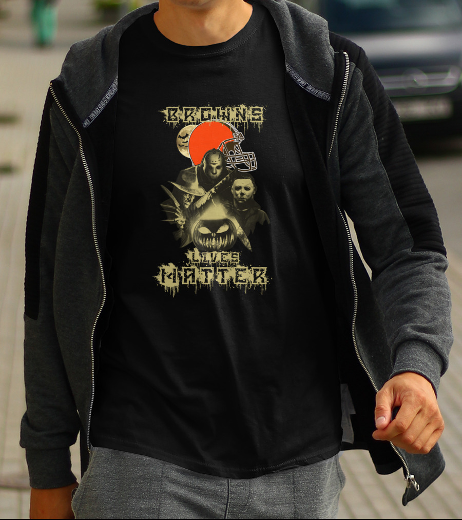 Browns Lives Matter Halloween Football Mashup T-Shirt