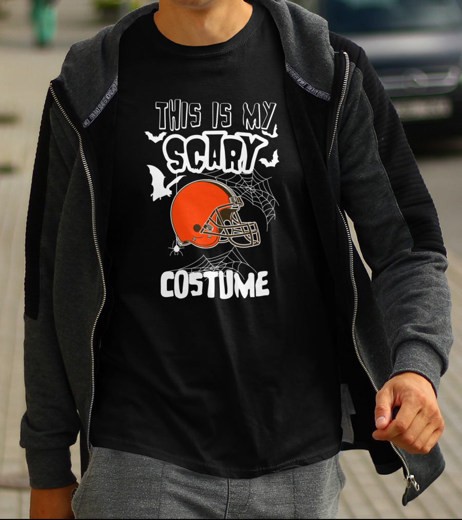 This Is My Scary Costume Cleveland Browns Football Helmet Halloween T-Shirt