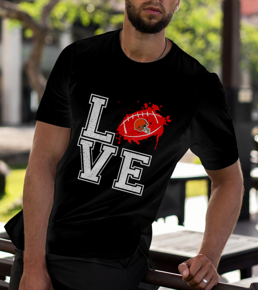 Love Cleveland Browns Football Helmet T-Shirt