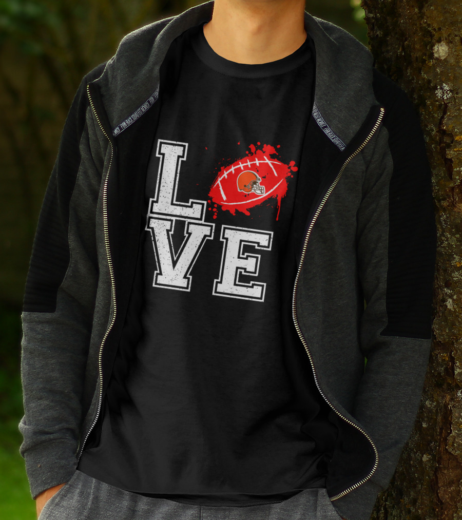 Love Cleveland Browns Football Helmet T-Shirt