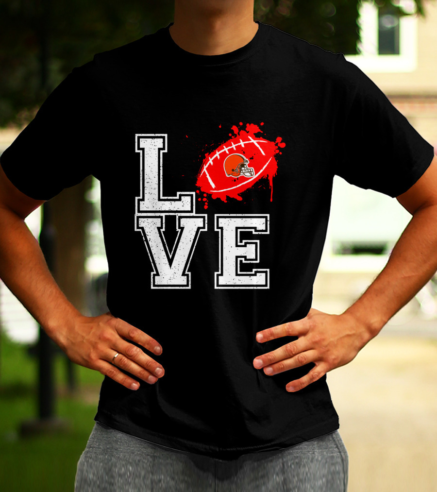 Love Cleveland Browns Football Helmet T-Shirt