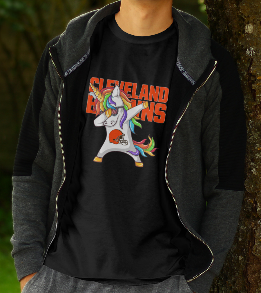 Cleveland Browns Rainbow Unicorn Football Helmet T-Shirt