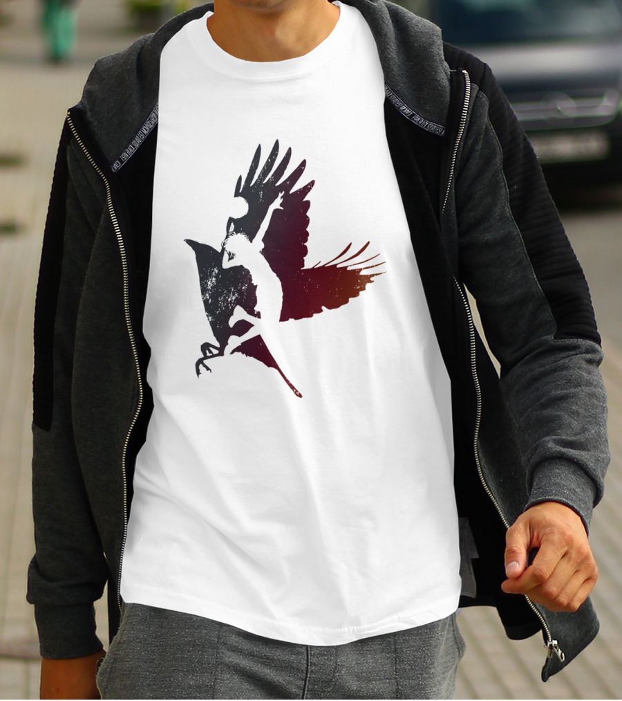 Volleyball Player Silhouette With Bird Wings T-Shirt