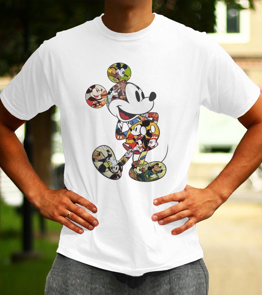 Disney Mickey Mouse Collage Vintage Comic Style T-Shirt