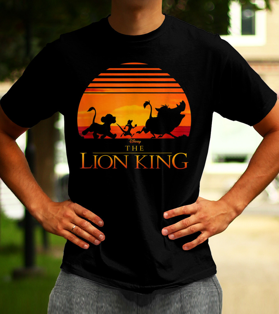 Disney The Lion King Silhouette Sunset Scene T-Shirt