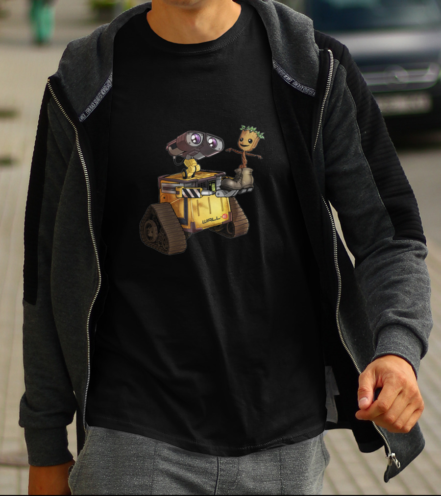 Wall-E And Baby Groot Friendship Adventure T-Shirt