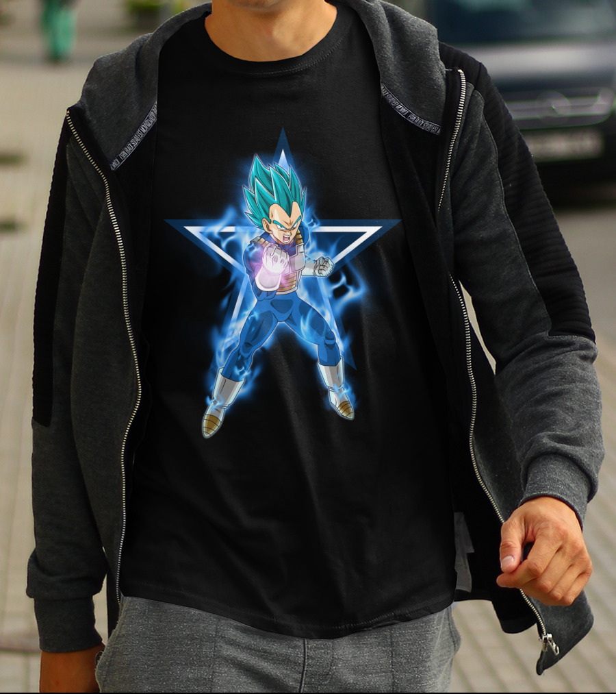 Dallas Cowboys Vegeta Super Saiyan Blue Star Fusion T-Shirt