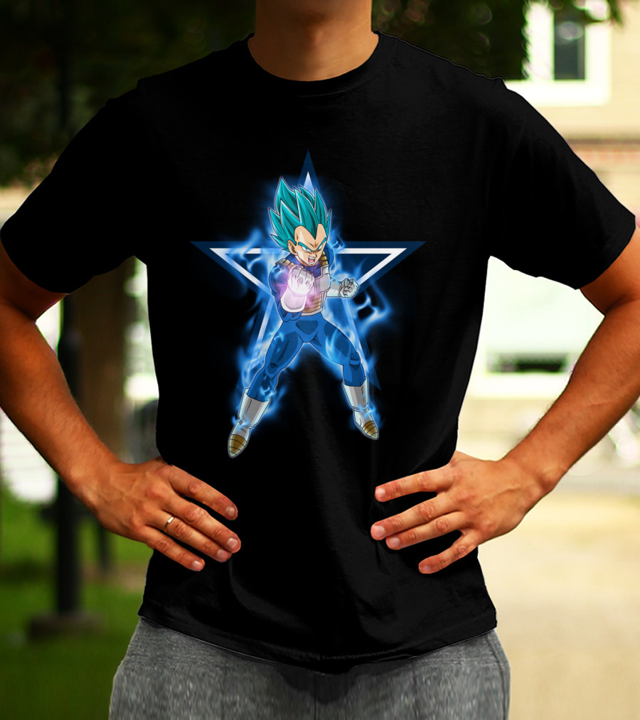 Dallas Cowboys Vegeta Super Saiyan Blue Star Fusion T-Shirt