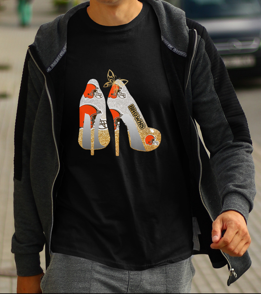 Cleveland Browns High Heels Helmets Bold Browns Fan T-Shirt
