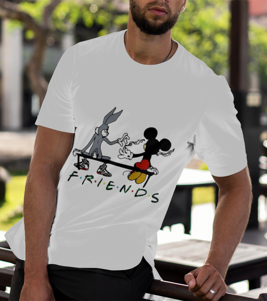 Friends Mickey Bugs Bench T-Shirt
