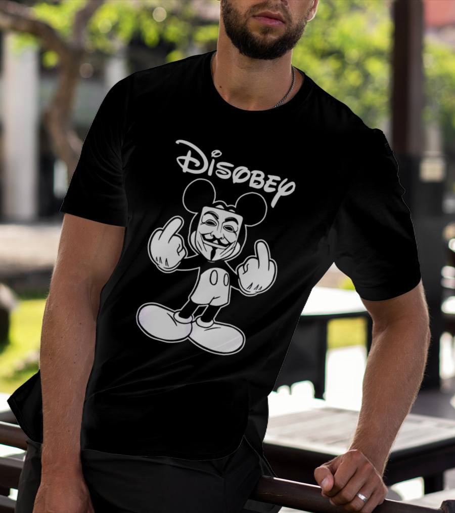 Disney Mickey Disobey Guy Fawkes T-Shirt