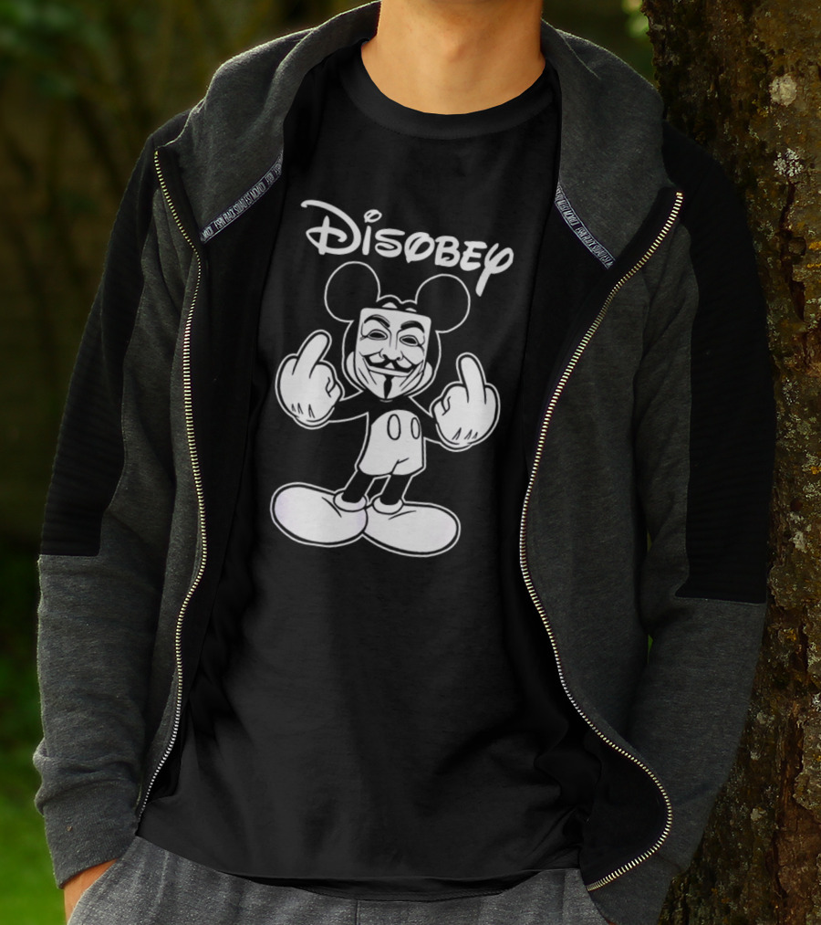 Disney Mickey Disobey Guy Fawkes T-Shirt