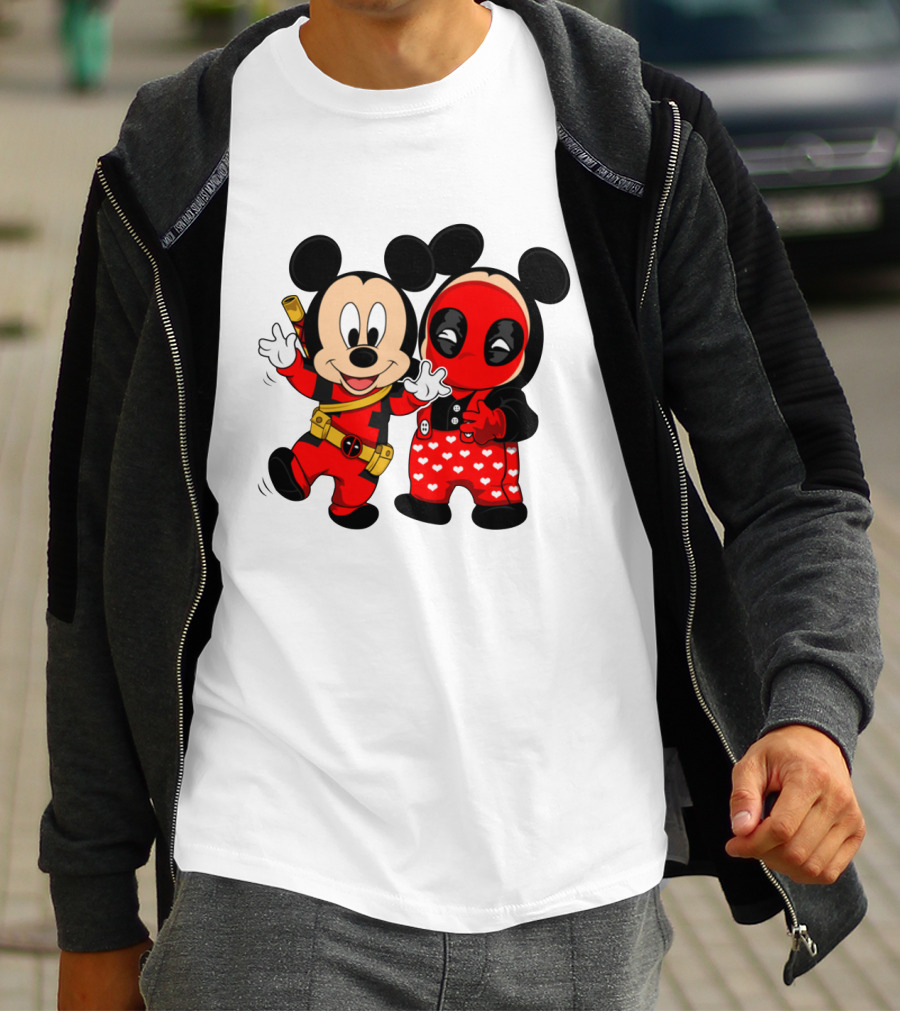 Disney Mickey Mouse And Deadpool Mashup T-Shirt
