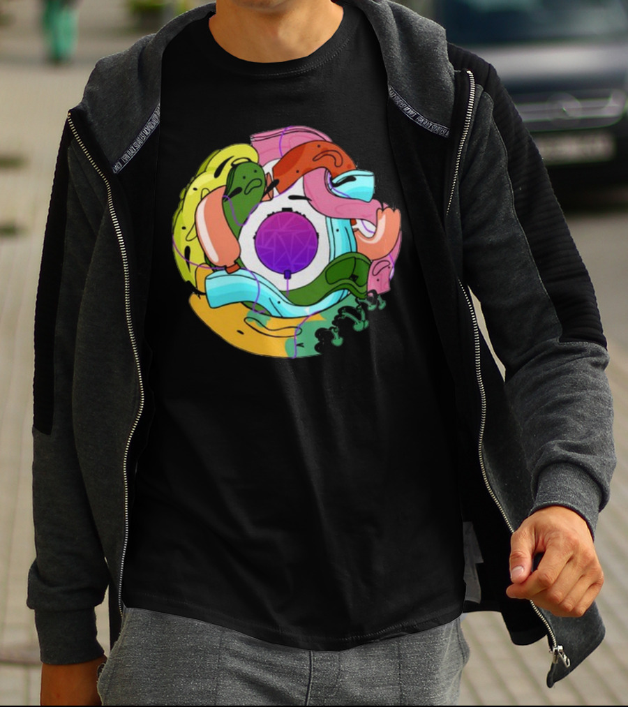 Long Ones Colorful Abstract Circular T-Shirt