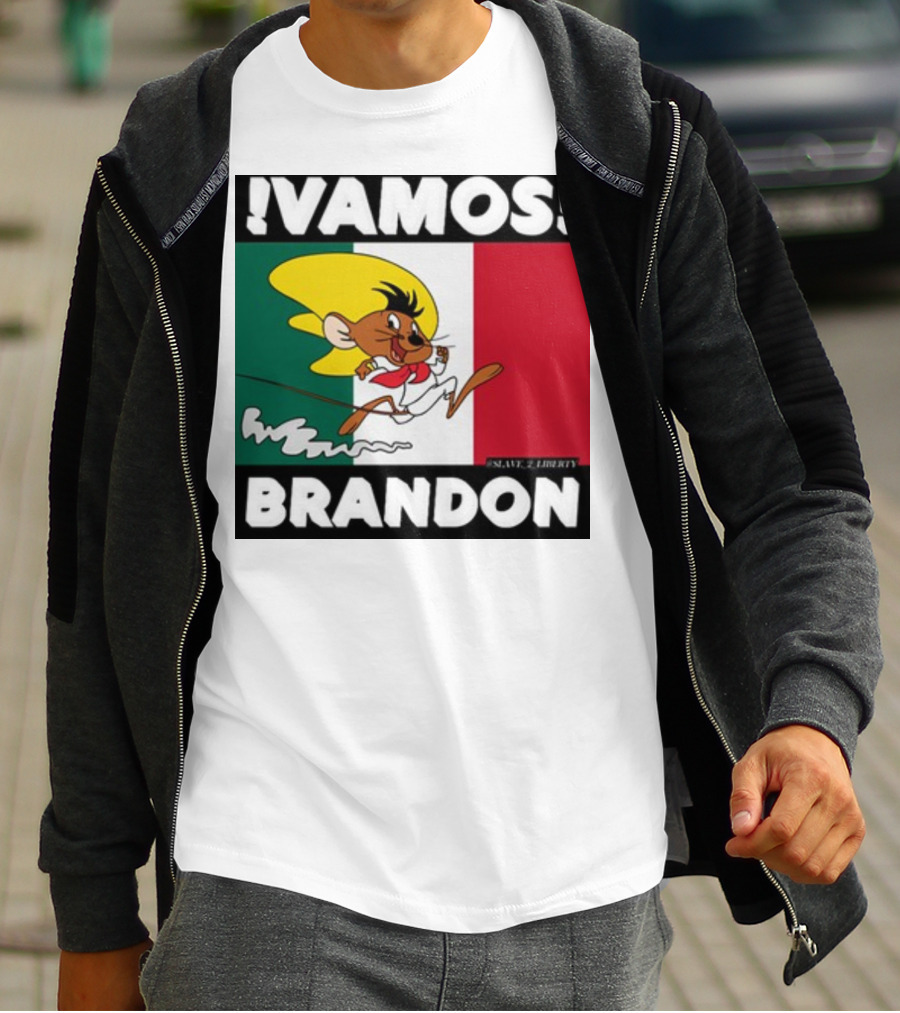 Vamos Brandon Mouse Mexican Flag T-Shirt