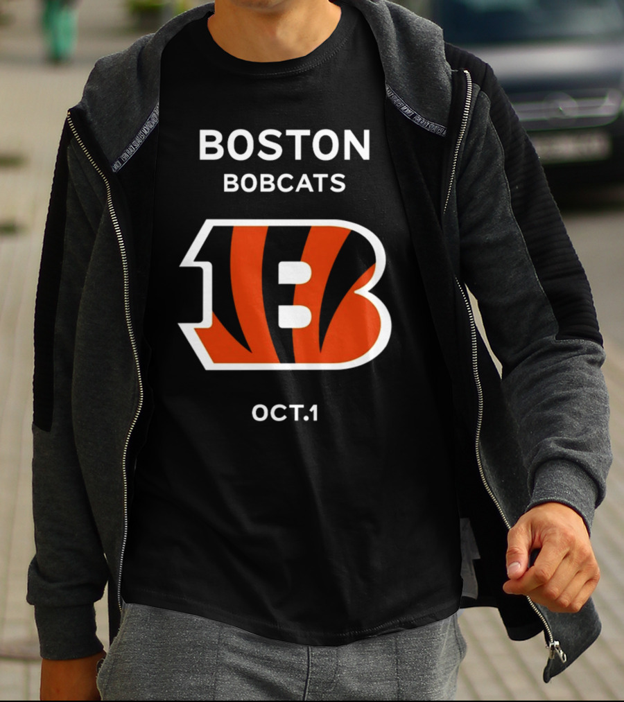 Boston Bobcats B Logo Oct 1 Tiger Stripes T-Shirt