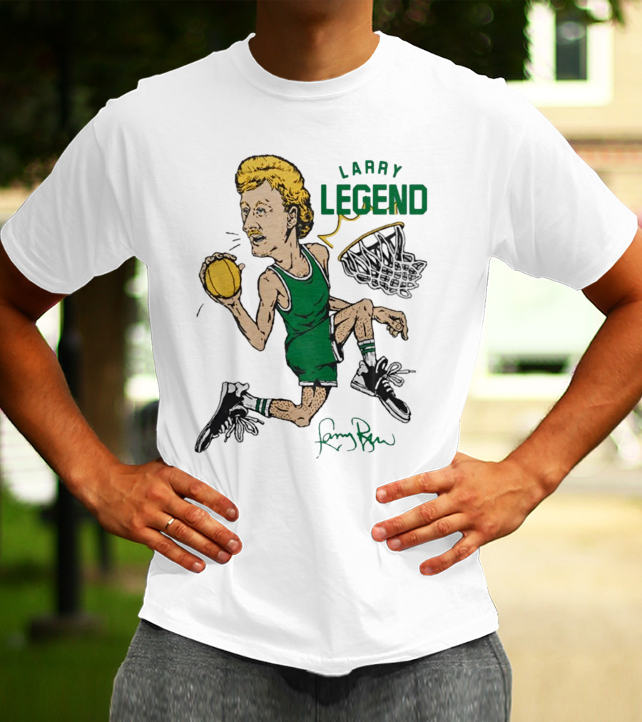 Larry Legend Layup Basketball Icon With Signature T-Shirt