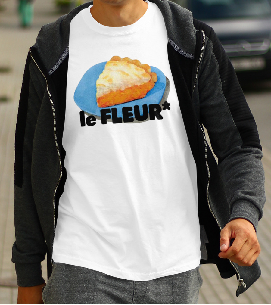 Le Fleur Pie Slice On Blue Plate T-Shirt