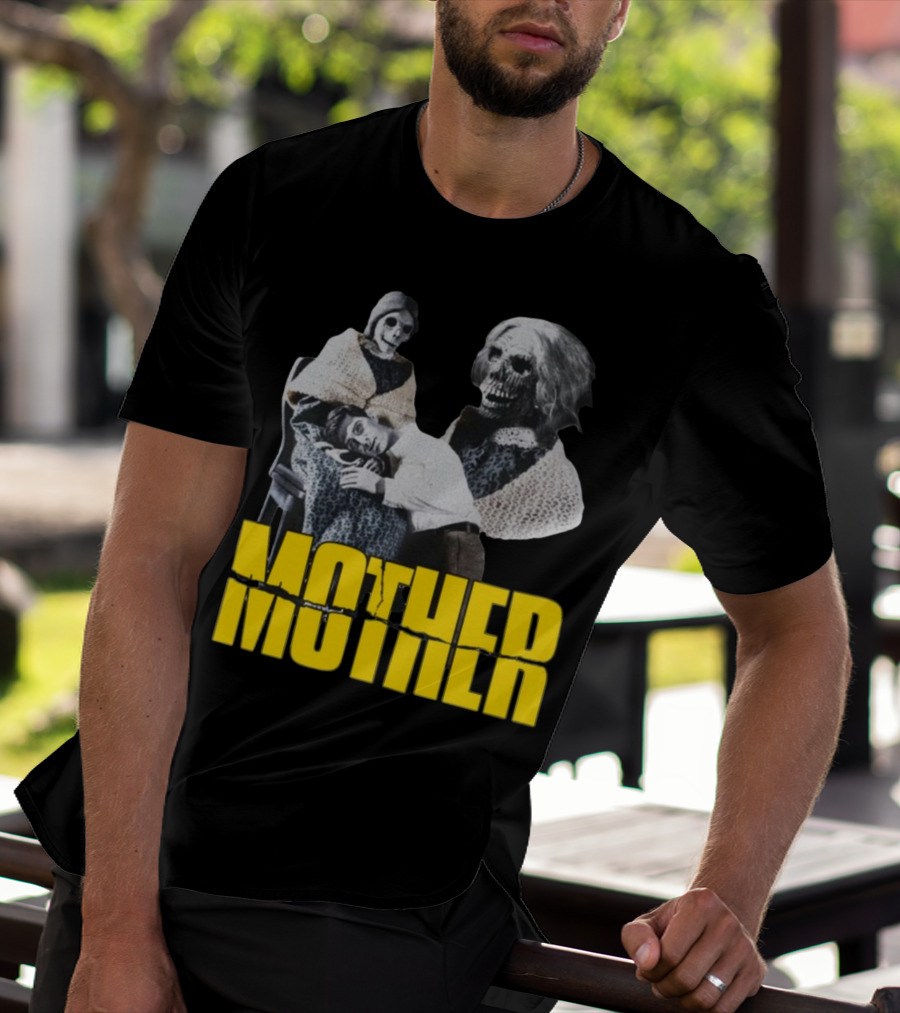 Mother Psycho Skeleton Horror Motif T-Shirt