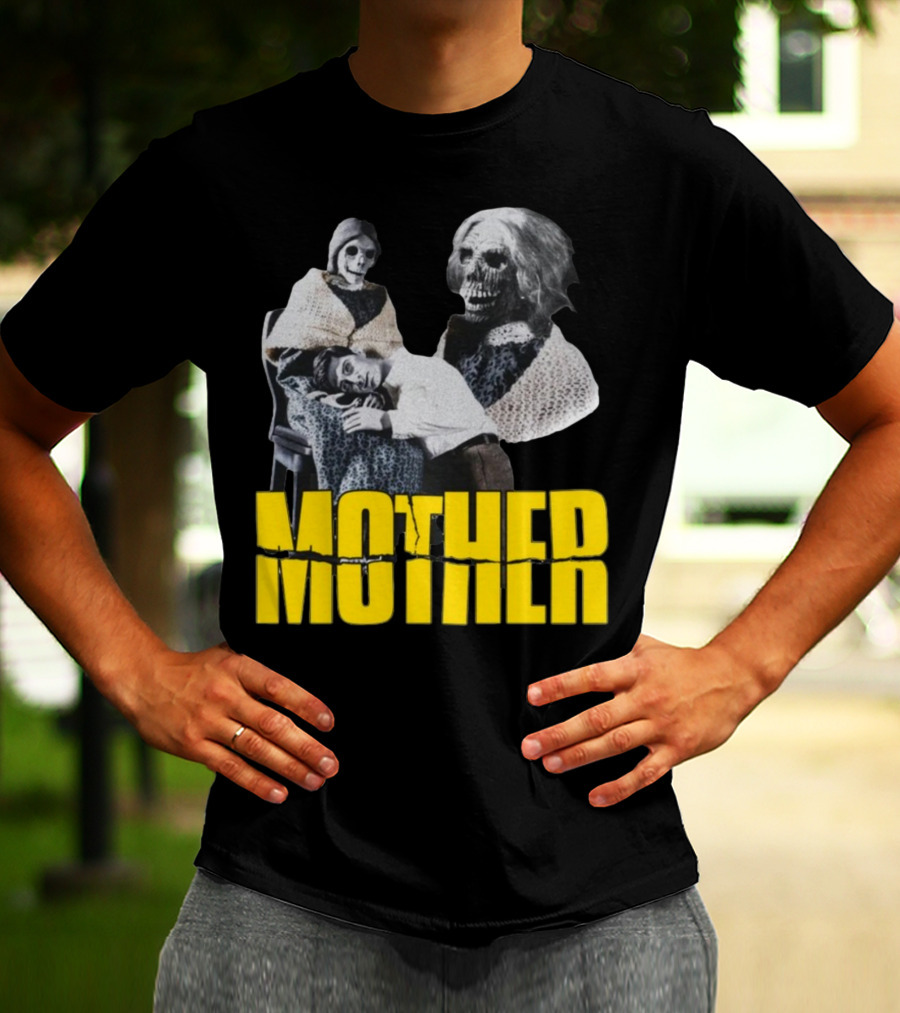 Mother Psycho Skeleton Horror Motif T-Shirt