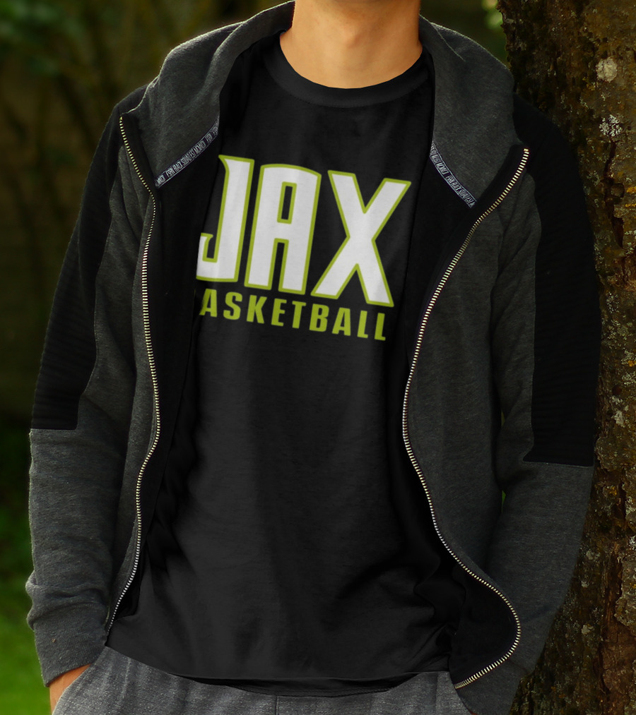 Jax Basketball Bold Neon Typography T-Shirt