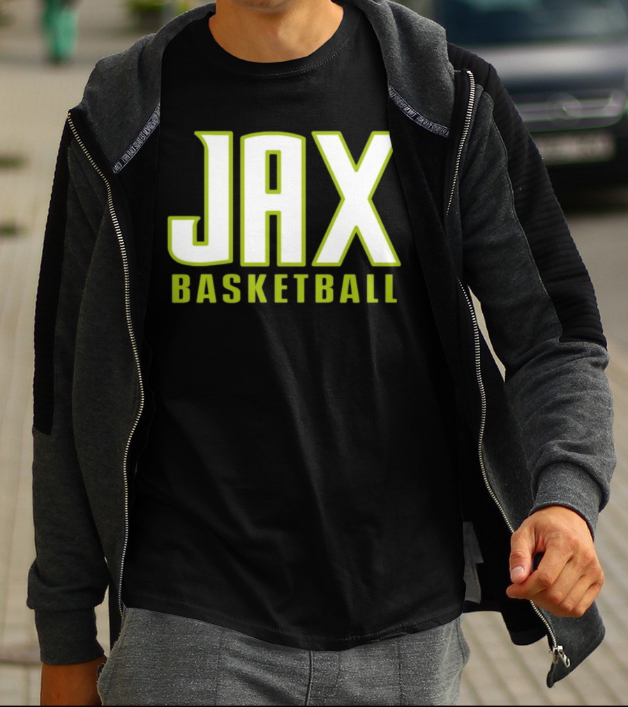 Jax Basketball Bold Neon Typography T-Shirt