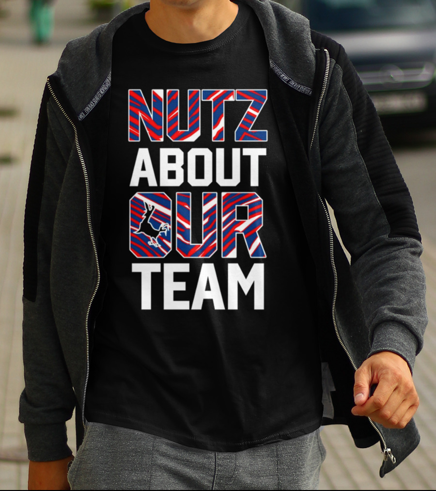 Nutz About Our Team Patriotic Colors Football Fan Enthusiasm T-Shirt