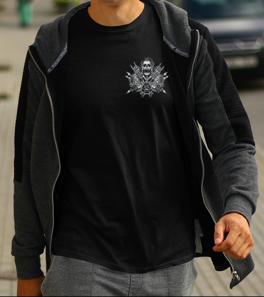 Zach Louis Live At The Roxy May Skull And Crossed Bones Lightning Bolts T-Shirt