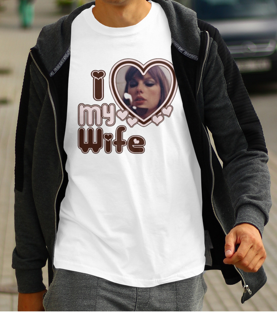 I Love My Wife Taylor Swift Heart Photo T-Shirt